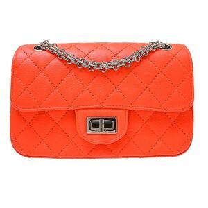 Chanel So Black Reissue 2.55 Flap Quilted Aged Calfskin Orange Leather Shoulder